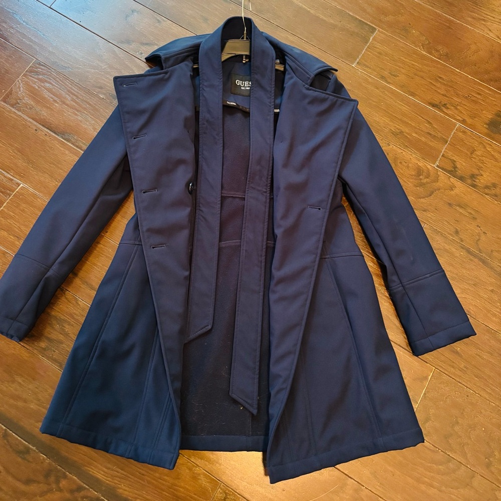 Guess Women's Deep Blue Trench Coat